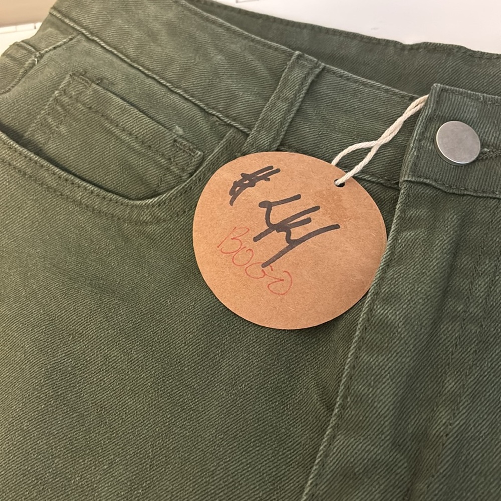 Olive green BiBi brand nwt raw edge - Picture 8 of 8